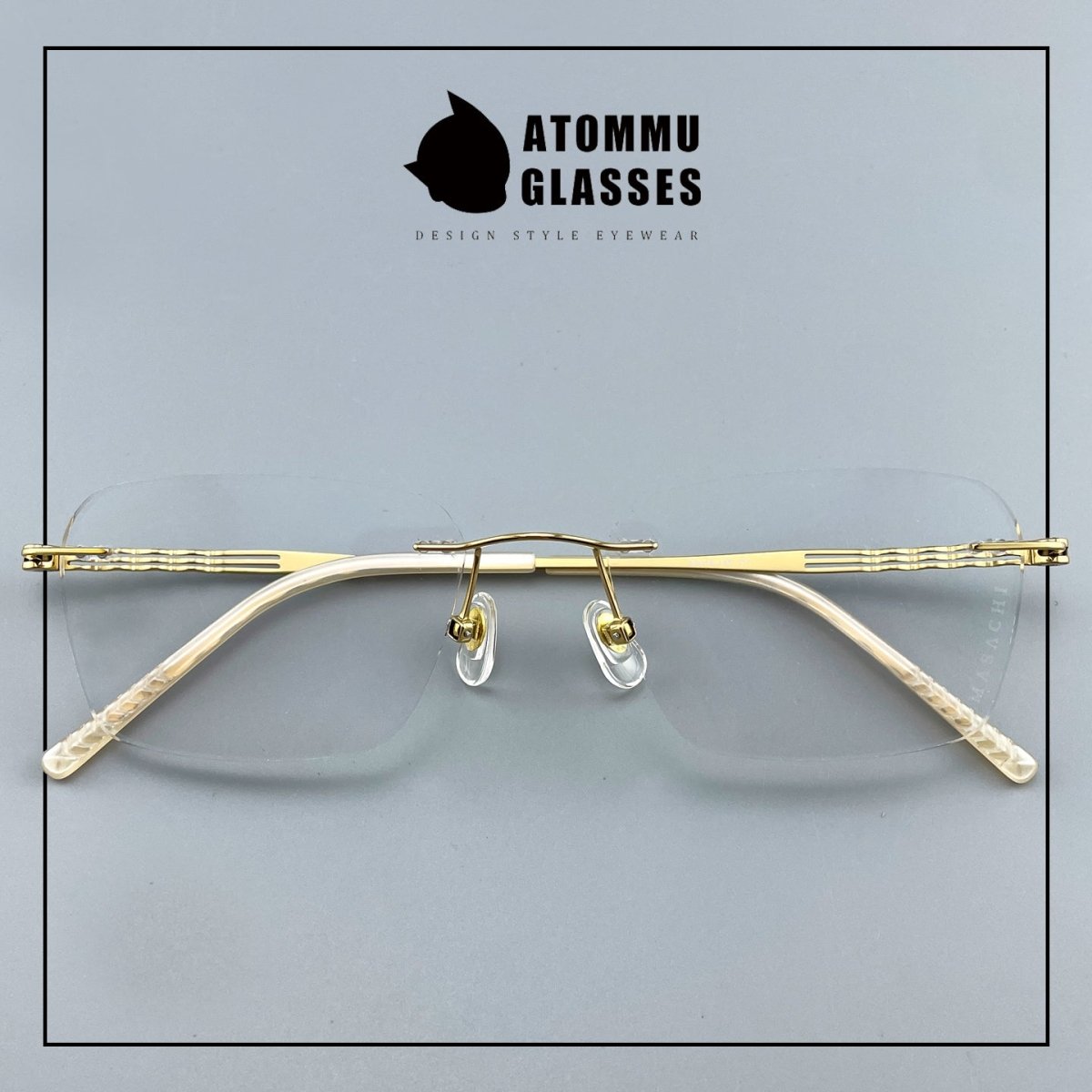 Women’s Rimless Pure Titanium Eyeglasses – Square Ultra Lightweight Business Frame 6443 - HP eyeglasses