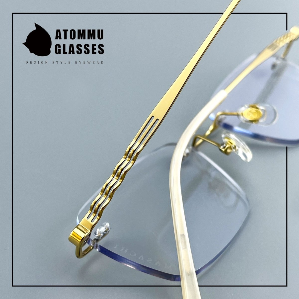 Women’s Rimless Pure Titanium Eyeglasses – Square Ultra Lightweight Business Frame 6443 - HP eyeglasses