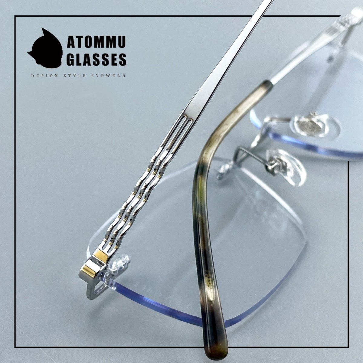 Women’s Rimless Pure Titanium Eyeglasses – Square Ultra Lightweight Business Frame 6443 - HP eyeglasses