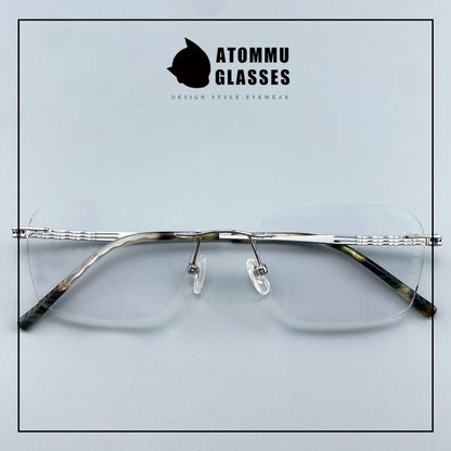 Women’s Rimless Pure Titanium Eyeglasses – Square Ultra Lightweight Business Frame 6443 - HP eyeglasses