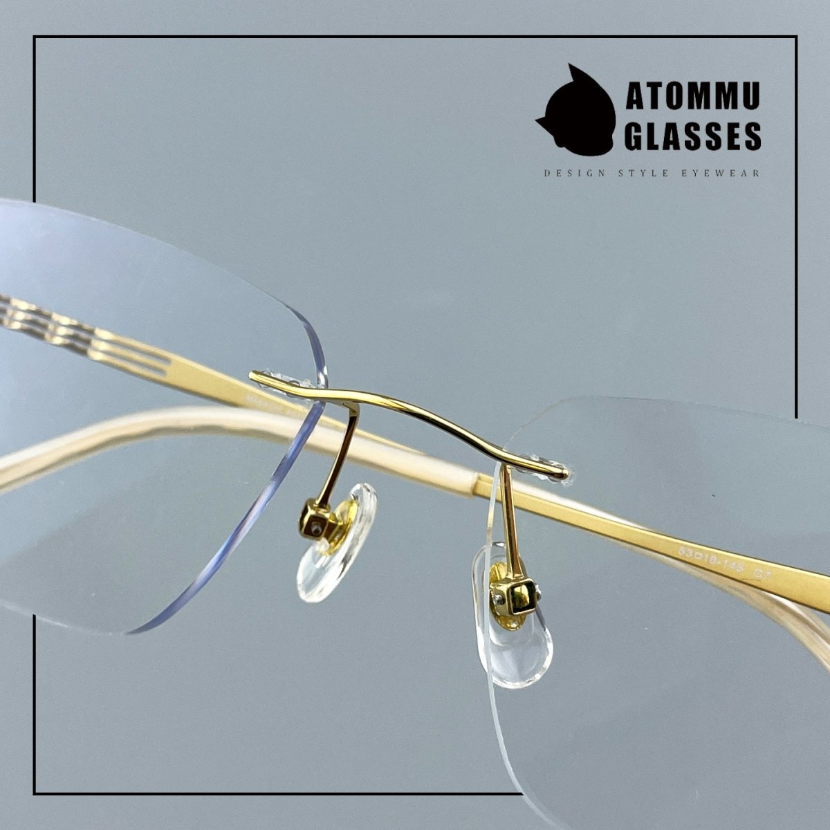 Women’s Rimless Pure Titanium Eyeglasses – Square Ultra Lightweight Business Frame 6443 - HP eyeglasses