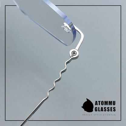 Women’s Rimless Pure Titanium Eyeglasses – Square Ultra Lightweight Business Frame 6443 - HP eyeglasses