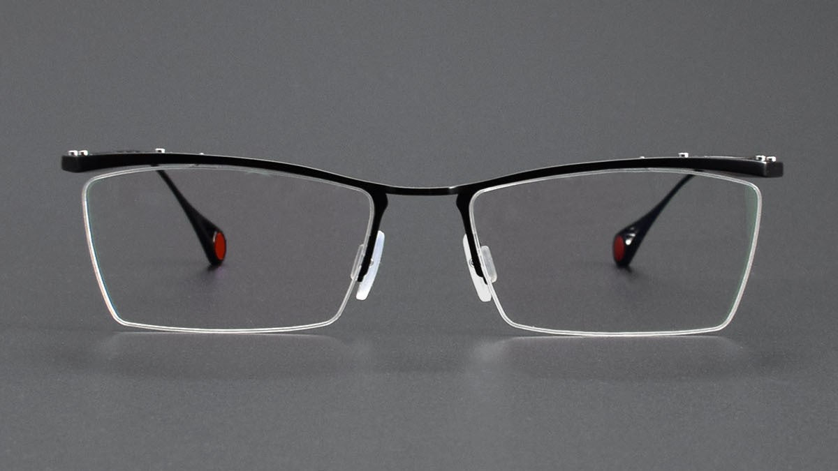 ZY - 113 Titanium Semi - Rimless Business Glasses – Okuyama Same Style Carbon Fiber Design, Lightweight Half Frame Eyewear for Men - HP eyeglasses