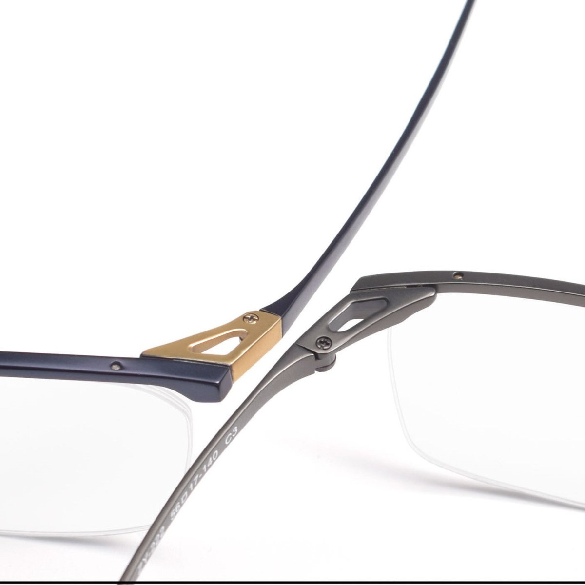 ZY - 222 Okuyama Same Style Titanium Semi - Rimless Glasses – Lightweight Business Eyewear with Hollow Design, Half Frame Prescription Ready - HP eyeglasses