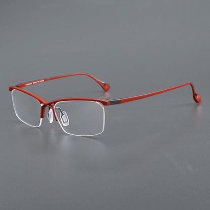 ZY - 222 Okuyama Same Style Titanium Semi - Rimless Glasses – Lightweight Business Eyewear with Hollow Design, Half Frame Prescription Ready - HP eyeglasses