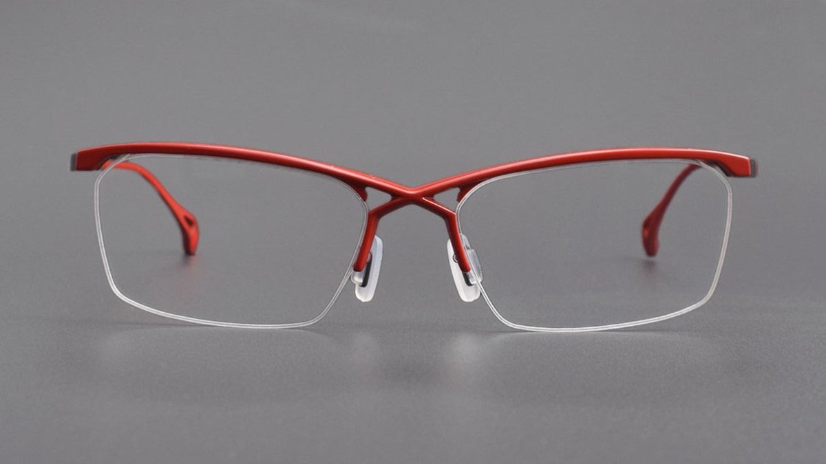 ZY - 222 Okuyama Same Style Titanium Semi - Rimless Glasses – Lightweight Business Eyewear with Hollow Design, Half Frame Prescription Ready - HP eyeglasses