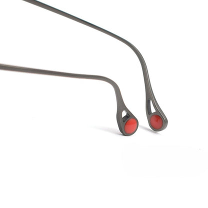 ZY - 222 Okuyama Same Style Titanium Semi - Rimless Glasses – Lightweight Business Eyewear with Hollow Design, Half Frame Prescription Ready - HP eyeglasses