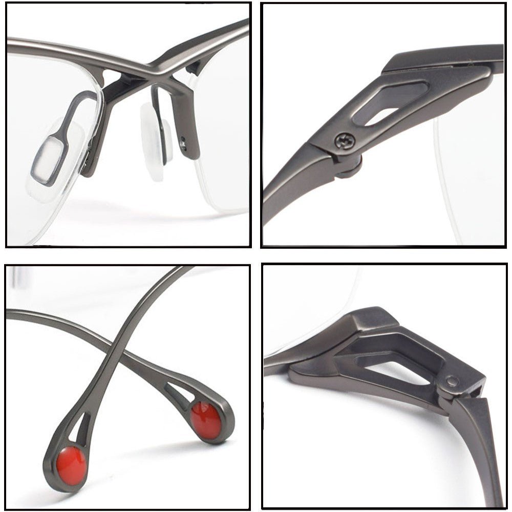 ZY - 222 Okuyama Same Style Titanium Semi - Rimless Glasses – Lightweight Business Eyewear with Hollow Design, Half Frame Prescription Ready - HP eyeglasses