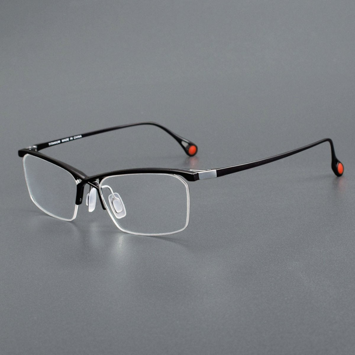 ZY - 222 Okuyama Same Style Titanium Semi - Rimless Glasses – Lightweight Business Eyewear with Hollow Design, Half Frame Prescription Ready - HP eyeglasses