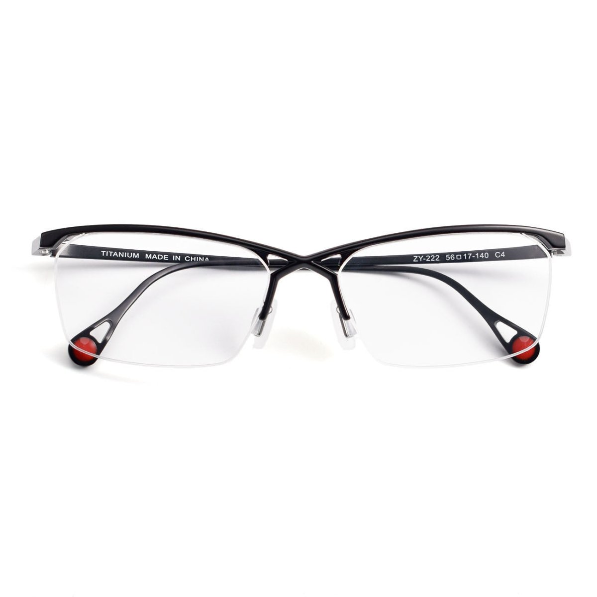 ZY - 222 Okuyama Same Style Titanium Semi - Rimless Glasses – Lightweight Business Eyewear with Hollow Design, Half Frame Prescription Ready - HP eyeglasses