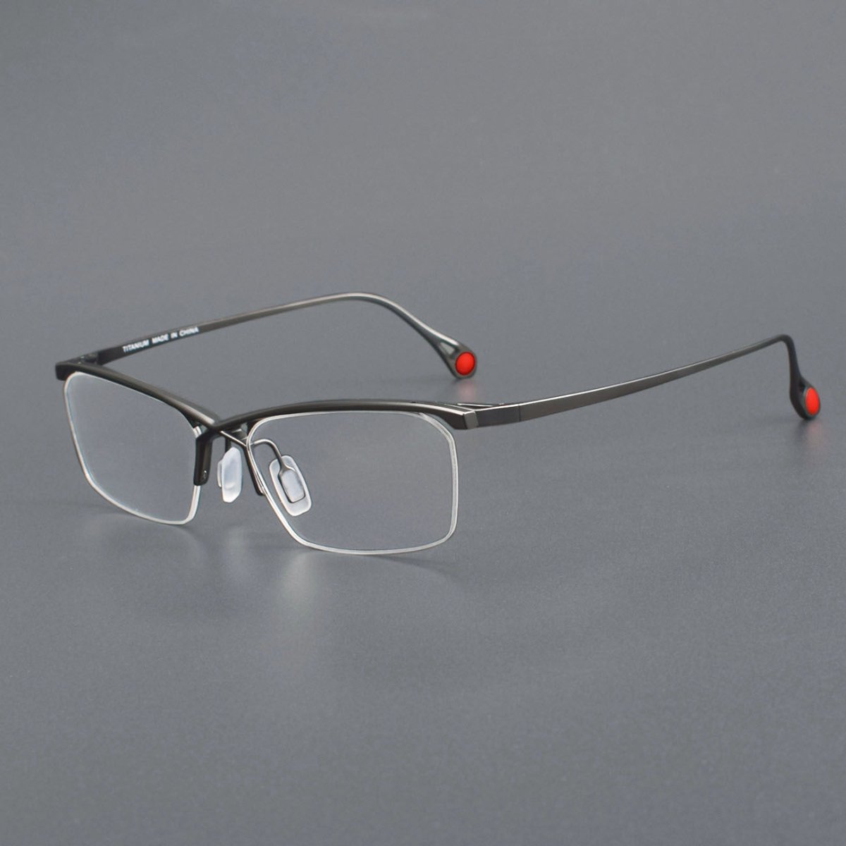 ZY - 222 Okuyama Same Style Titanium Semi - Rimless Glasses – Lightweight Business Eyewear with Hollow Design, Half Frame Prescription Ready - HP eyeglasses