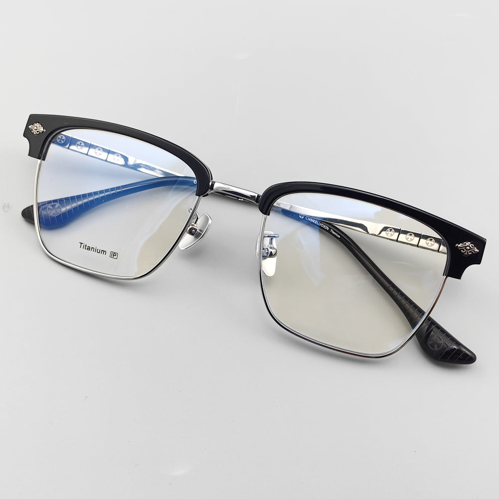 Acetate & pure titanium design Browline glasses frame EO-650